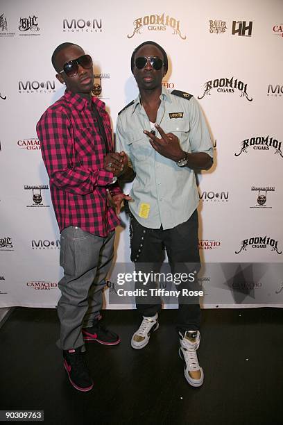 Recording artists Nice and Sam Sarpong attend The Conspiracy - Presented by: Camacho Cigars and Room101 Silver at The Palms Casino Resort on...