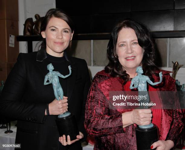 Awards Nominees Clea DuVall and Ann Dowd at the pouring of the actor statuette for the 24th Annual Screen Actors Guild Awards at American Fine Arts...