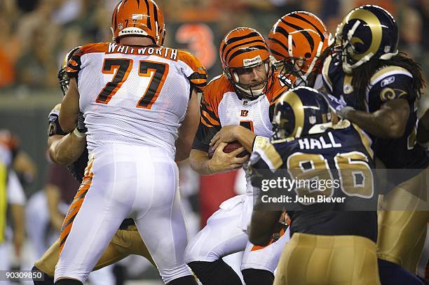 Cincinnati Bengals QB J.T. O'Sullivan in action vs St. Louis Rams during preseason. Cincinnati, OH 8/27/2009 CREDIT: John Biever