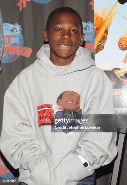 Actor Bobb'e J. Thompson promotes "Cloudy with a Chance of Meatballs" at Planet Hollywood Times Square on September 2, 2009 in New York City.