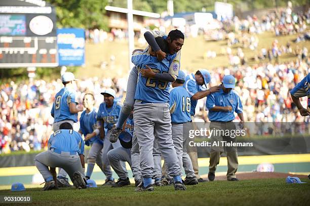 Little League World Series: US Team West Andy Rios victorious after winning Championship Game vs Asia Pacific at Howard J. Lamade Stadium....