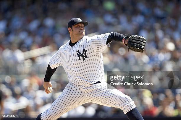 New York Yankees Joba Chamberlain in action, pitching vs Chicago White Sox. Bronx, NY 8/30/2009 CREDIT: Chuck Solomon