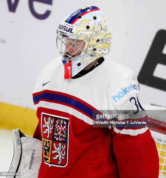 Josef Korenar of Czech Republic against the United States during the second period of play in the IIHF World Junior Championships Bronze Medal game...