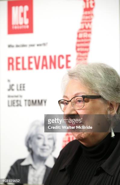 Jayne Houdyshell attends the Meet & Greet for the cast of "Relevance" at the Dodgers Atelier on January 9, 2018 in New York City.