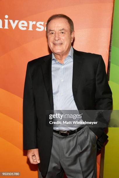 Al Michaels attends the 2018 NBCUniversal Winter Press Tour at The Langham Huntington, Pasadena on January 9, 2018 in Pasadena, California.