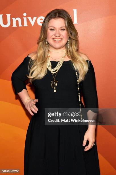 Kelly Clarkson attends the 2018 NBCUniversal Winter Press Tour at The Langham Huntington, Pasadena on January 9, 2018 in Pasadena, California.