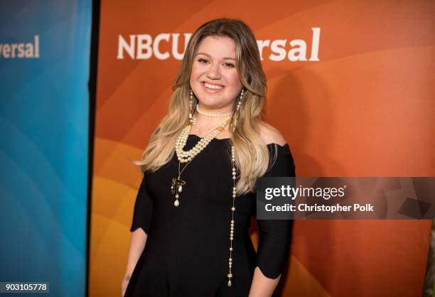 Kelly Clarkson attends the 2018 NBCUniversal Winter Press Tour at The Langham Huntington, Pasadena on January 9, 2018 in Pasadena, California.