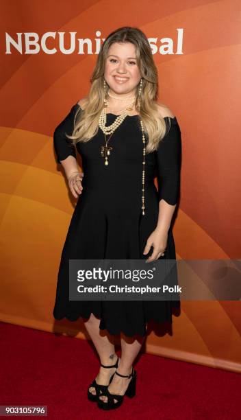 Kelly Clarkson attends the 2018 NBCUniversal Winter Press Tour at The Langham Huntington, Pasadena on January 9, 2018 in Pasadena, California.