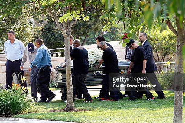 Adam Goldstein, otherwise known as DJ AM, is laid to rest at Hillside Memorial Park September 2, 2009 in Culver City, California.