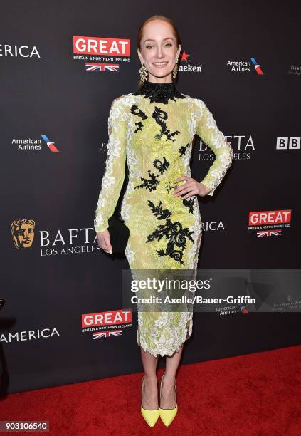 Actress Lotte Verbeek arrives at The BAFTA Los Angeles Tea Party at Four Seasons Hotel Los Angeles at Beverly Hills on January 6, 2018 in Los...