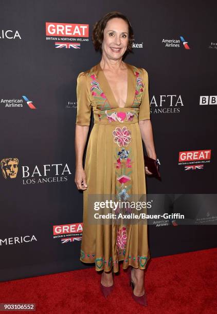 Actress Laurie Metcalf arrives at The BAFTA Los Angeles Tea Party at Four Seasons Hotel Los Angeles at Beverly Hills on January 6, 2018 in Los...