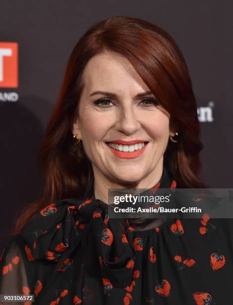 Actress Megan Mullally arrives at The BAFTA Los Angeles Tea Party at Four Seasons Hotel Los Angeles at Beverly Hills on January 6, 2018 in Los...