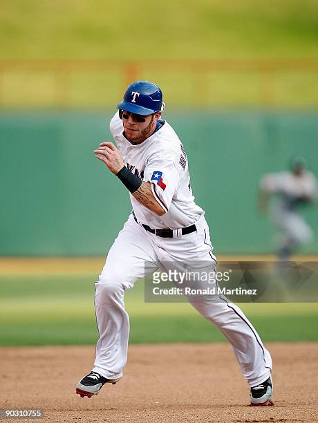 Outfielder Josh Hamilton of the Texas Rangers on September 1, 2009 at Rangers Ballpark in Arlington, Texas.
