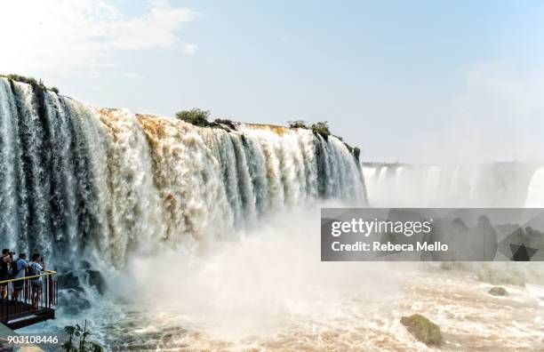 the devil's throat in iguaçu falls - parque nacional de iguaçu imagens e fotografias de stock