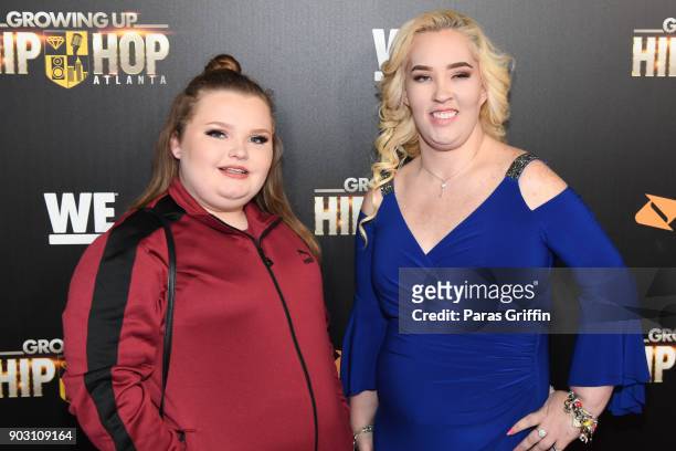 Alana Thompson and June Shannon attend "Growing Up Hip Hop Atlanta" season 2 premiere party at Woodruff Arts Center on January 9, 2018 in Atlanta,...