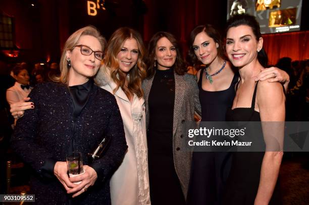 Meryl Streep, Rita Wilson, Tina Fey, Allison Williams, and Julianna Margulies attend the The National Board Of Review Annual Awards Gala at Cipriani...