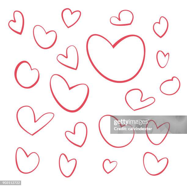 heart shapes collection - breakup stock illustrations