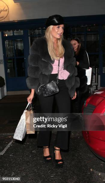 Lottie Moss celebrates her birthday at La Famiglia restaurant in Chelsea on January 9, 2018 in London, England.