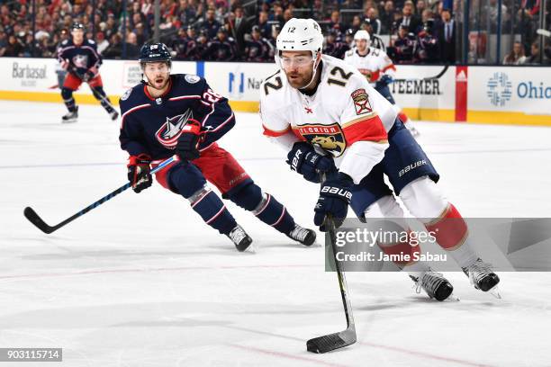 Ian McCoshen of the Florida Panthers skates against the Columbus Blue Jackets on January 7, 2018 at Nationwide Arena in Columbus, Ohio.