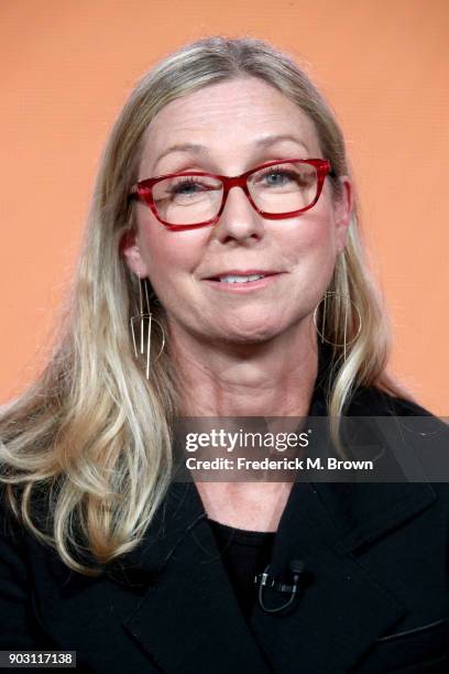 Executive producer Audrey Morrissey of 'The Voice' speaks onstage during the NBCUniversal portion of the 2018 Winter Television Critics Association...