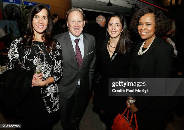 Former White House Press Secretary Sean Spicer and guests attend the National Geographic's Chain of Command premiere at the NEWSEUM on January 9,...