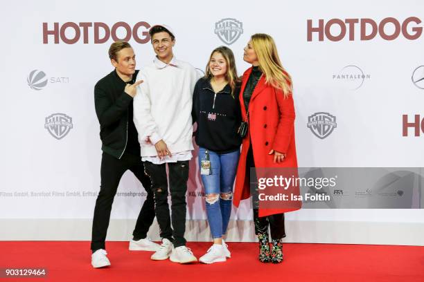 German actor and producer Matthias Schweighoefer, singer and youtube star Lukas Rieger, youtubestar and actress Faye Montana and her mother German...