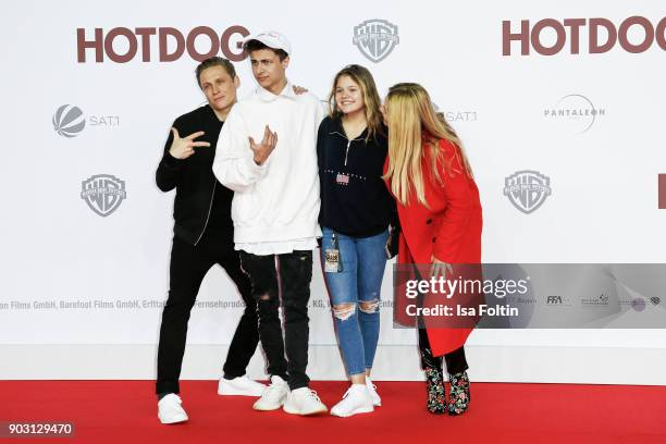 German actor and producer Matthias Schweighoefer, singer and youtube star Lukas Rieger, youtubestar and actress Faye Montana and her mother German...