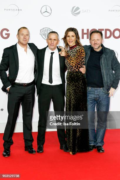 German actor Heino Ferch, German actor Tim Wilde, German actress Christina Hecke and German actor Samuel Finzi attend the 'Hot Dog' world premiere at...
