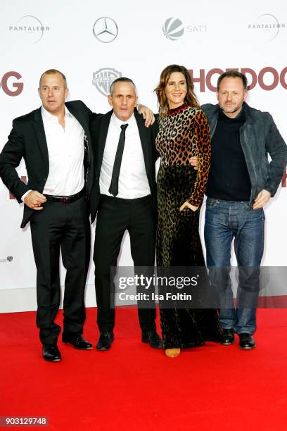 German actor Heino Ferch, German actor Tim Wilde, German actress Christina Hecke and German actor Samuel Finzi attend the 'Hot Dog' world premiere at...