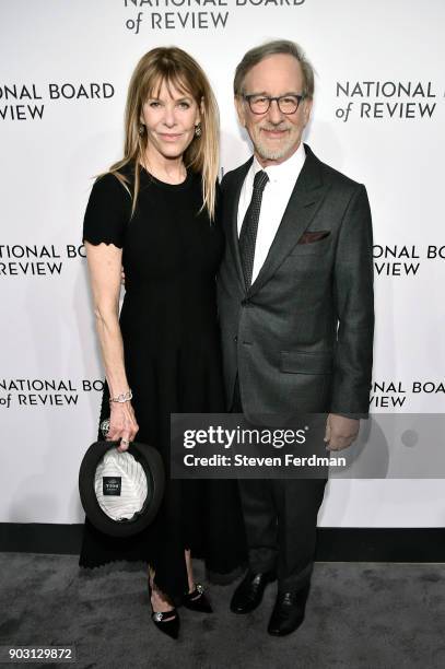 Kate Capshaw and Steven Spielberg attend the 2018 The National Board Of Review Annual Awards Gala at Cipriani 42nd Street on January 9, 2018 in New...