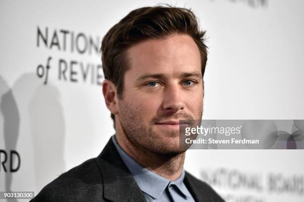 Armie Hammer attends the 2018 The National Board Of Review Annual Awards Gala at Cipriani 42nd Street on January 9, 2018 in New York City.