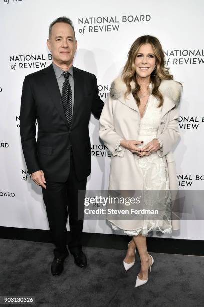 Tom Hanks and Rita Wilson attend the 2018 The National Board Of Review Annual Awards Gala at Cipriani 42nd Street on January 9, 2018 in New York City.