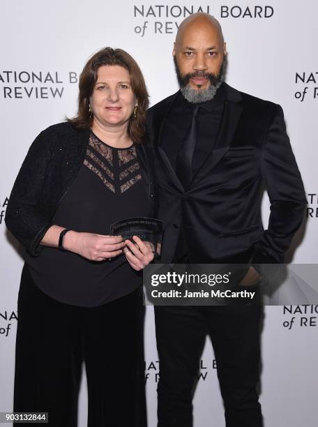 Freedom of Expression Award Winners, producer Jeanmarie Condon and director John Ridley pose during the National Board of Review Annual Awards Gala...