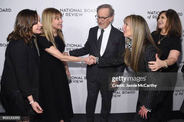 Kristie Macosko Krieger, Kate Capshaw, Steven Spielberg, Annie Schulhof and Amy Pascal attend The National Board Of Review Annual Awards Gala at...