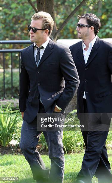 Actor Scott Caan attends the funeral of Adam Goldstein, otherwise known as DJ AM, at Hillside Memorial Park September 2, 2009 in Culver City,...