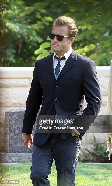 Actor Scott Caan attends the funeral of Adam Goldstein, otherwise known as DJ AM, at Hillside Memorial Park September 2, 2009 in Culver City,...
