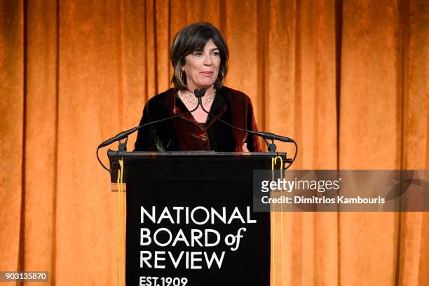 Christiane Amanpour speaks onstage during the National Board of Review Annual Awards Gala at Cipriani 42nd Street on January 9, 2018 in New York City.