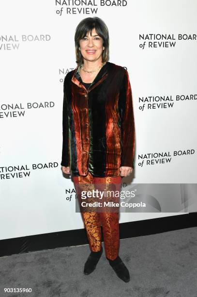 Journalist Christiane Amanpour attends the 2018 The National Board Of Review Annual Awards Gala at Cipriani 42nd Street on January 9, 2018 in New...