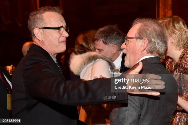 Tom Hanks and Steven Spielberg attend the National Board of Review Annual Awards Gala at Cipriani 42nd Street on January 9, 2018 in New York City.
