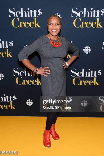 Actor Karen Robinson attends the "Schitt's Creek" Season 4 premiere at TIFF Bell Lightbox on January 9, 2018 in Toronto, Canada.