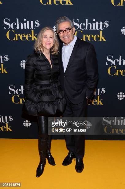 Actors Catherine O'Hara and Eugene Levy attend the "Schitt's Creek" Season 4 premiere at TIFF Bell Lightbox on January 9, 2018 in Toronto, Canada.