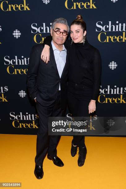 Actors Eugene Levy and Annie Murphy attend the "Schitt's Creek" Season 4 premiere at TIFF Bell Lightbox on January 9, 2018 in Toronto, Canada.