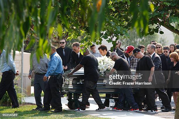 Adam Goldstein, otherwise known as DJ AM, is laid to rest at Hillside Memorial Park September 2, 2009 in Culver City, California.