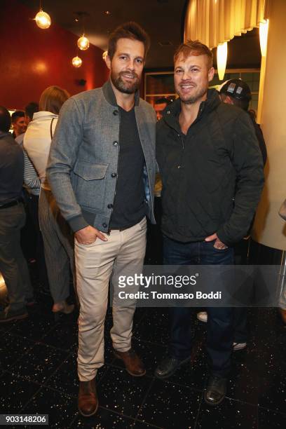 Geoff Stults and George Stults attend the Special Screening Of "12 Strong" For MVP's Military Veterans at ArcLight Hollywood on January 9, 2018 in...