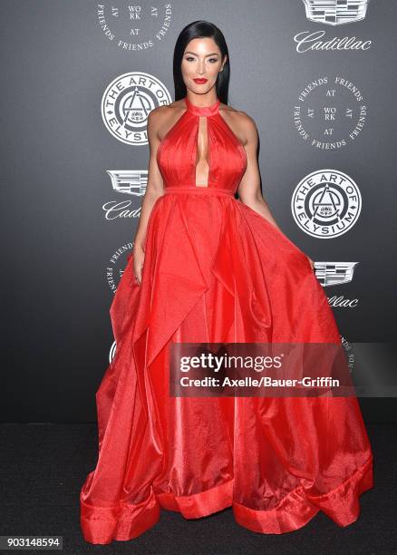 Actress Natalie Eva Marie arrives at The Art of Elysium's 11th Annual Celebration - Heaven at Barker Hangar on January 6, 2018 in Santa Monica,...