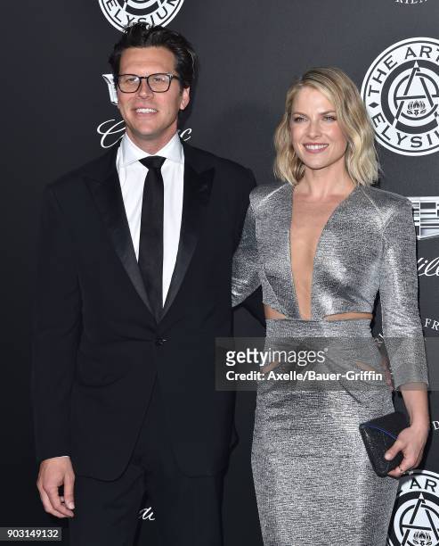Actors Hayes MacArthur and Ali Larter arrive at The Art of Elysium's 11th Annual Celebration - Heaven at Barker Hangar on January 6, 2018 in Santa...
