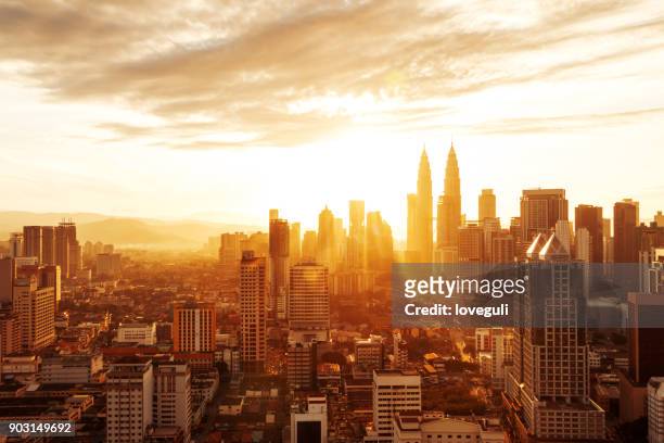 modern buildings in midtown of modern city - kuala lumpur stock pictures, royalty-free photos & images