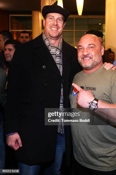 Ryan Leaf and Jay Glazer attend the Special Screening Of "12 Strong" For MVP's Military Veterans at ArcLight Hollywood on January 9, 2018 in...