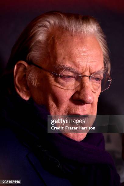 Donald Sutherland attends the Premiere Of Sony Pictures Classics' "The Leisure Seeker" at Pacific Design Center on January 9, 2018 in West Hollywood,...