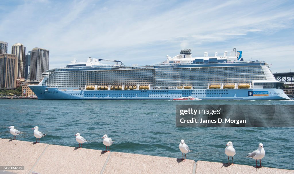 Royal Caribbean cruise ship, Ovation of the Seas, berthed in Sydney Harbour